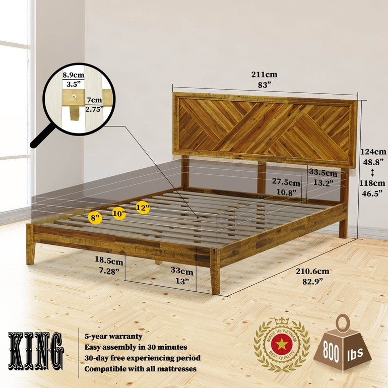 Sierra Deluxe Wood Platform Bed Frame - www.Shopthatapp.com