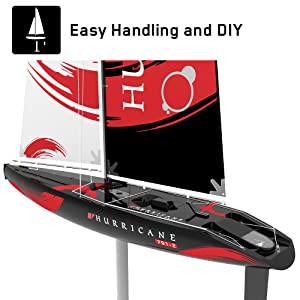 VolantexRC Hurricane RC Sailboat - 1 Meter Waterproof ABS Plastic Hull - www.Shopthatapp.com