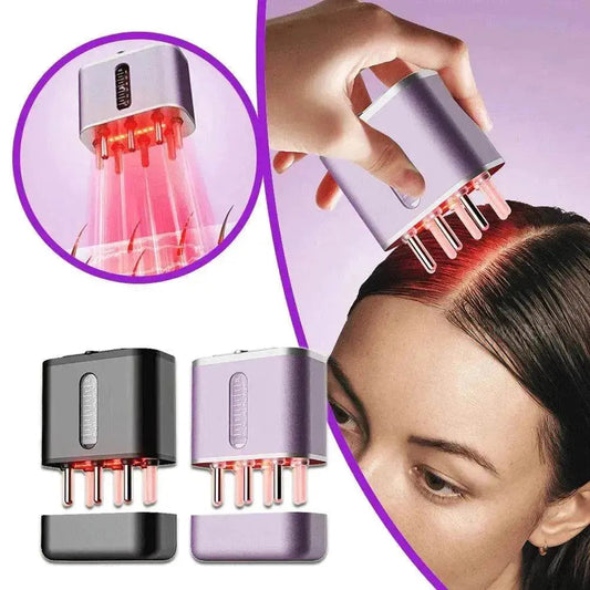 Electric Scalp Massager Cow Horn Massage Comb Red Light Oil Applicator Promote Hair Growth Portable Hair Guid Comb - www.Shopthatapp.com