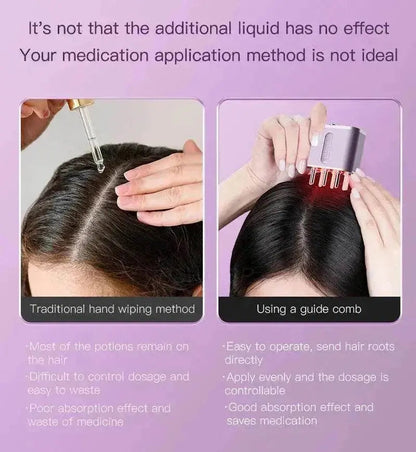 Electric Scalp Massager Cow Horn Massage Comb Red Light Oil Applicator Promote Hair Growth Portable Hair Guid Comb - www.Shopthatapp.com