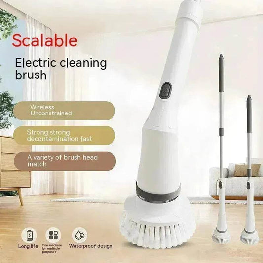 Electric Scrubber Cleaning Wall Long Hadle Elbow Telescopic Multifunction Cleaning Brush - www.Shopthatapp.com #