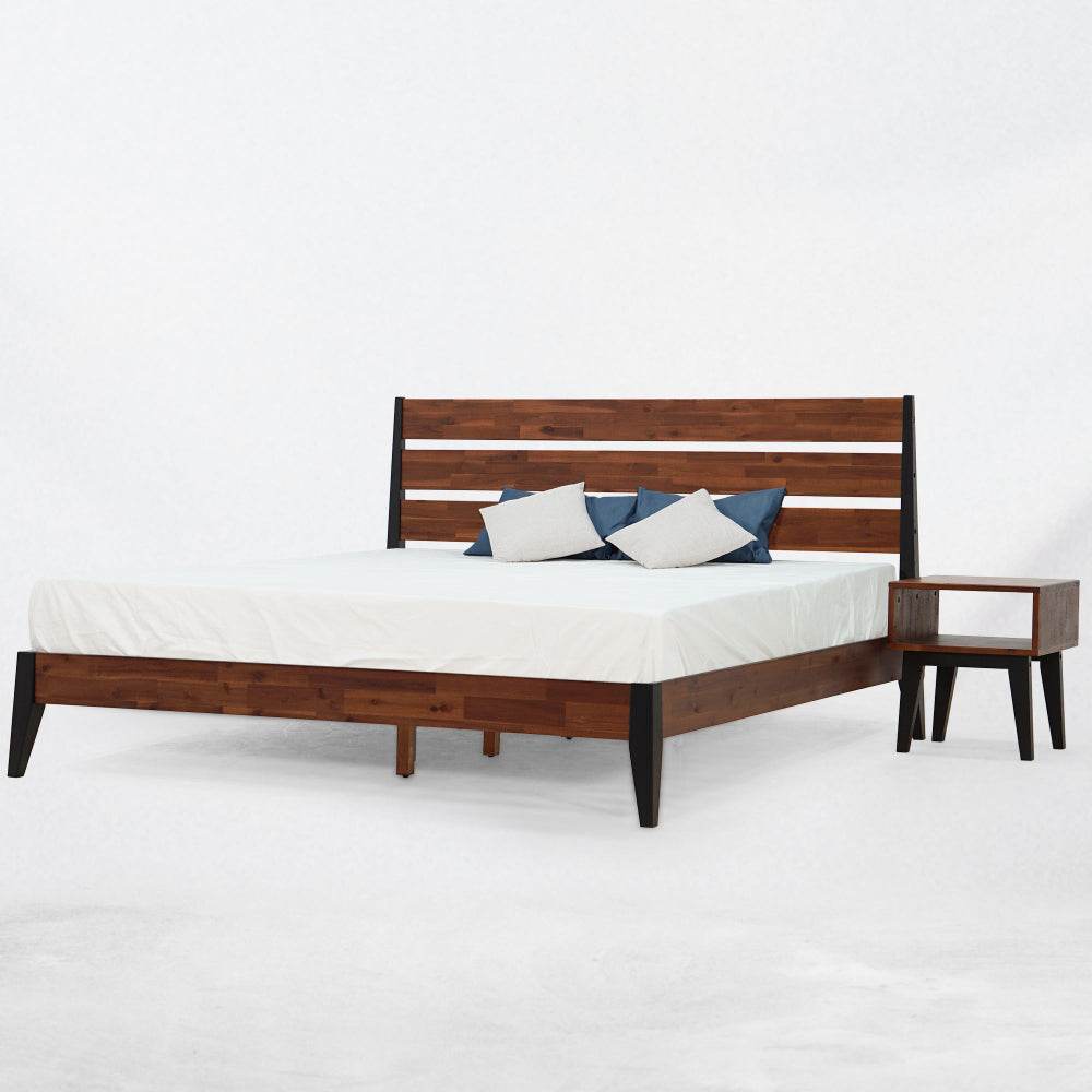 Emery Solid Wood Bed Frame & Nightstand Bedroom Set - www.Shopthatapp.com