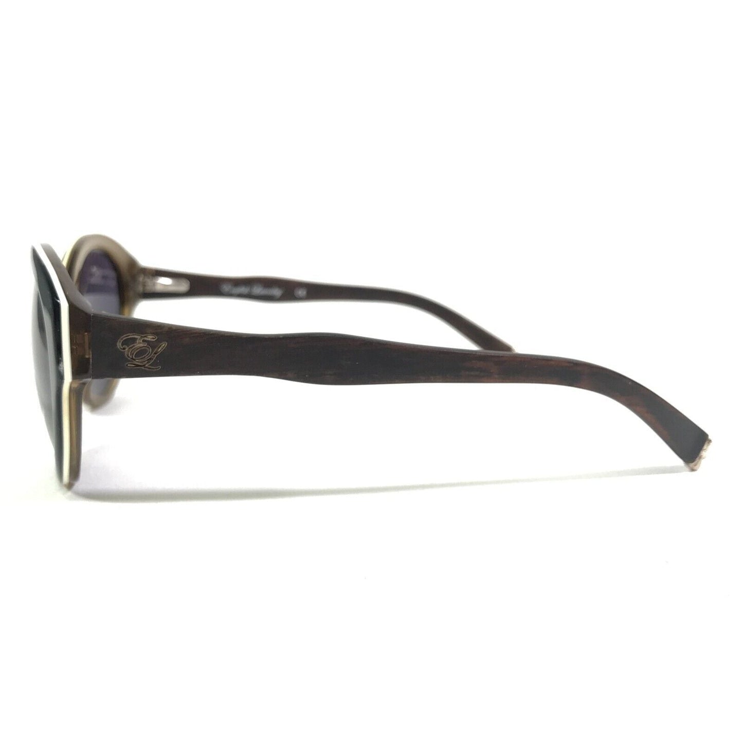 Sunglasses DIAGRAM BLACK WOOD Brown Round Frames w Purple Lenses - www.Shopthatapp.com