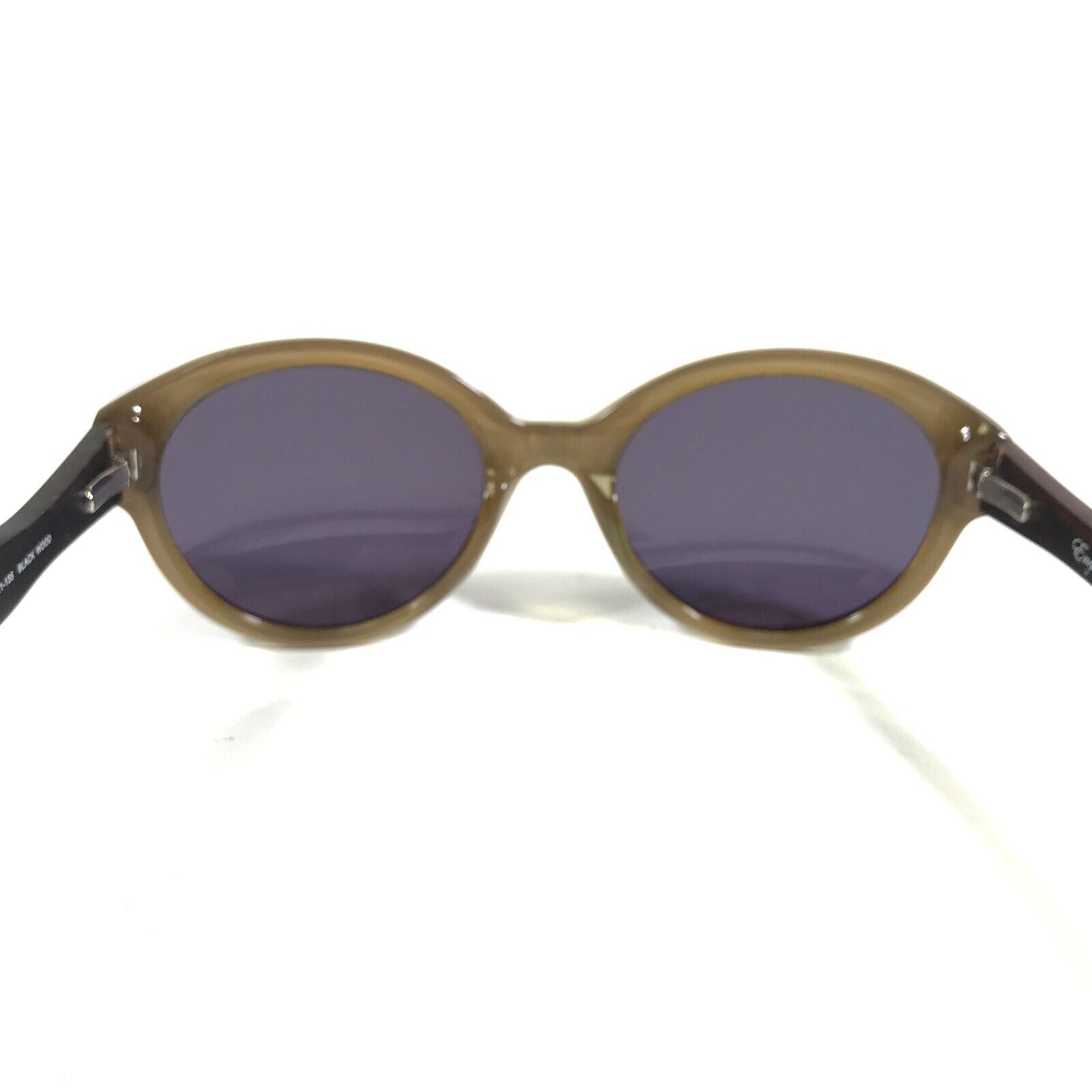 Sunglasses DIAGRAM BLACK WOOD Brown Round Frames w Purple Lenses - www.Shopthatapp.com
