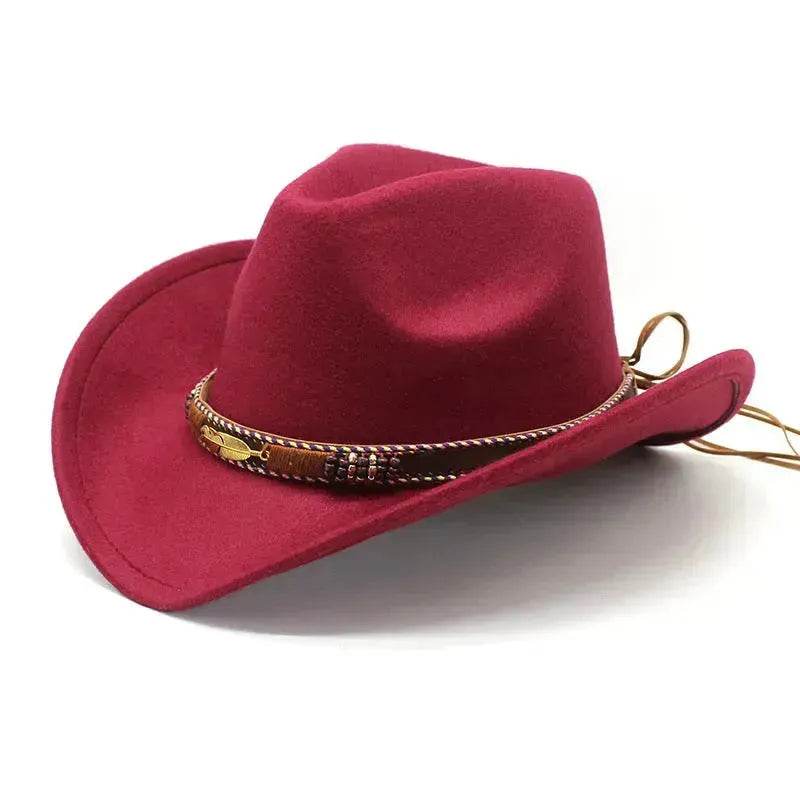 Ethnic Style Metal Feather Western Denim Top Hat Cowboy hat - www.Shopthatapp.com #