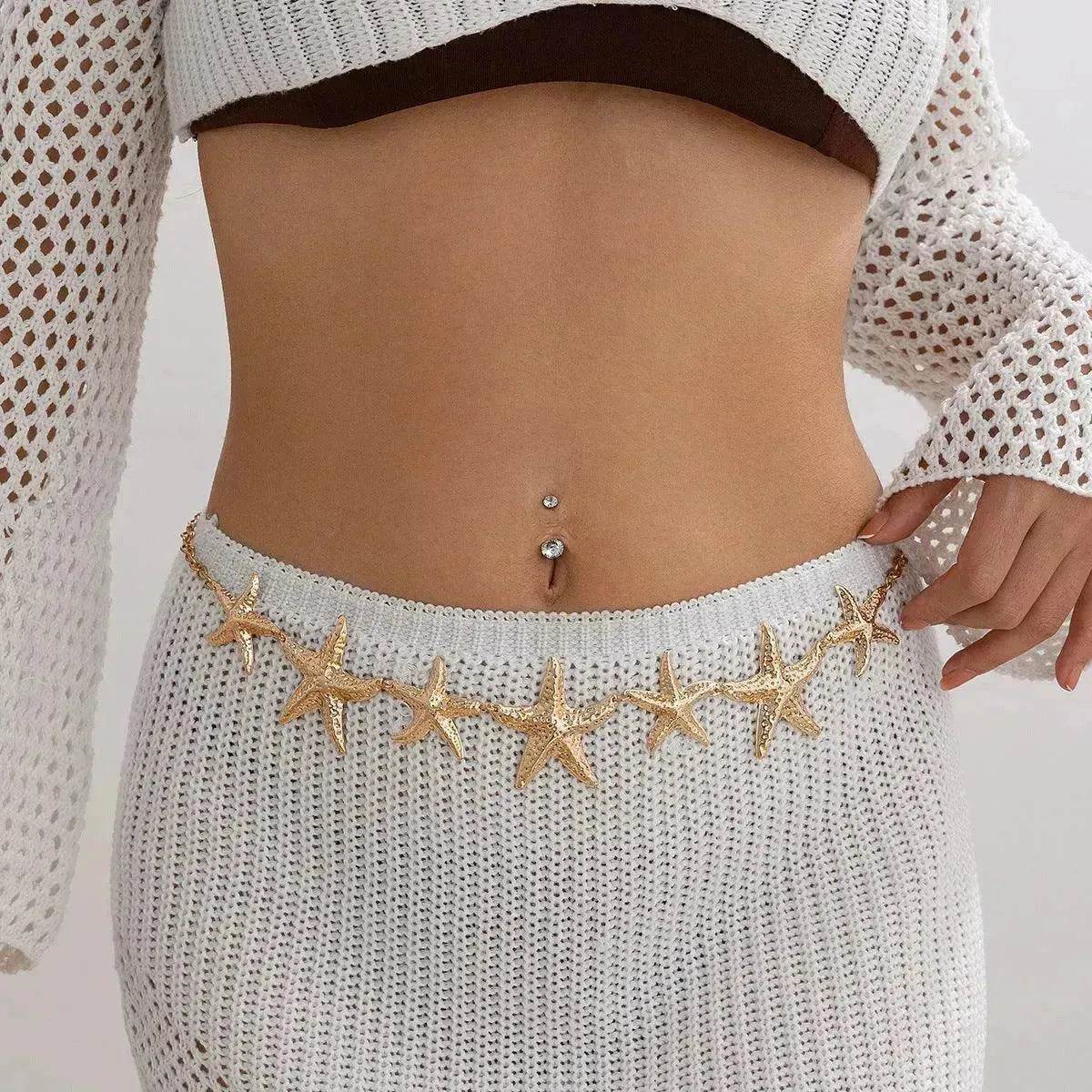 European And American Ocean Vacation Style Starfish Waist Chain Summer  Beach Chain for Women - www.Shopthatapp.com #