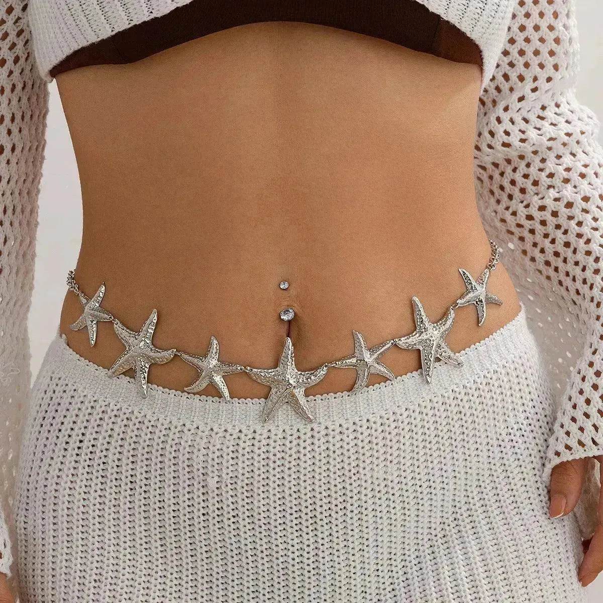 European And American Ocean Vacation Style Starfish Waist Chain Summer  Beach Chain for Women - www.Shopthatapp.com #
