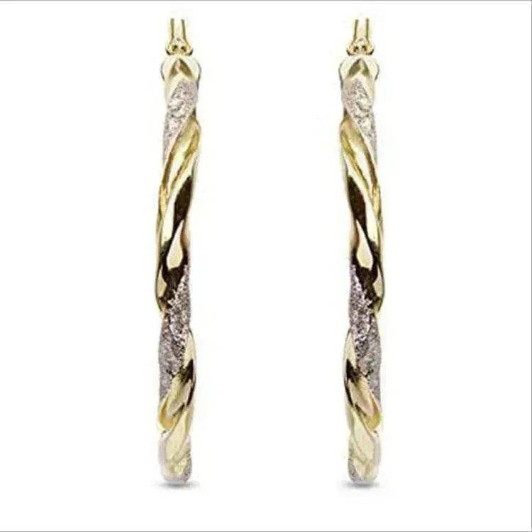 Exaggerated Simple Golden & Silver Colors Female Earrings - www.Shopthatapp.com
