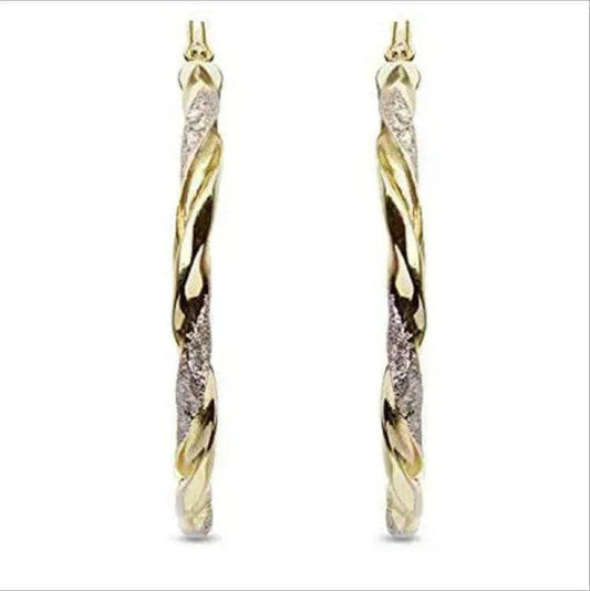 Exaggerated Simple Golden & Silver Colors Female Earrings - www.Shopthatapp.com