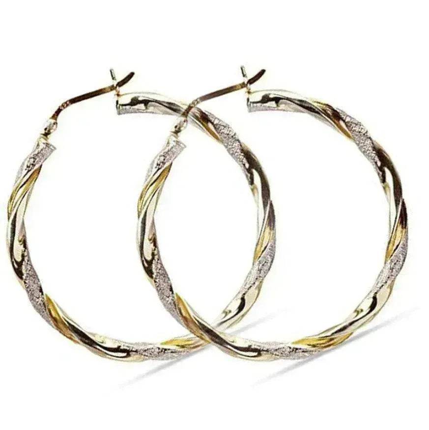 Exaggerated Simple Golden & Silver Colors Female Earrings - www.Shopthatapp.com