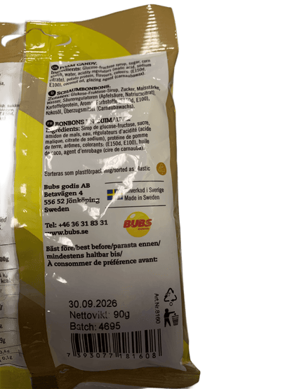 BUBS Godis Goody Banana Toffee Candy Bag 90G - Sweden Edition - www.Shopthatapp.com