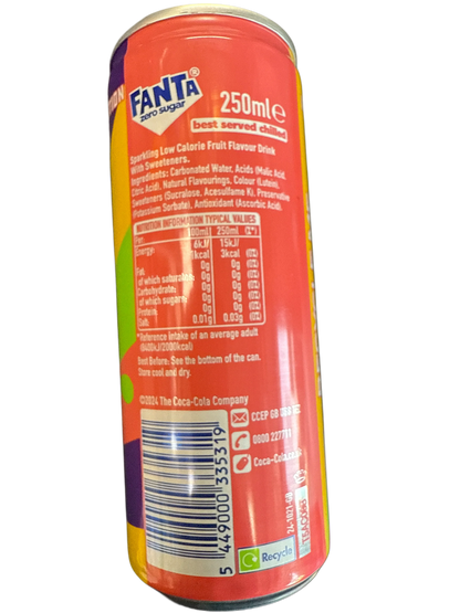 Fanta Tutti Fruitti Taste Zero Sugar Drink 250ML - U.K Limited Edition - www.Shopthatapp.com