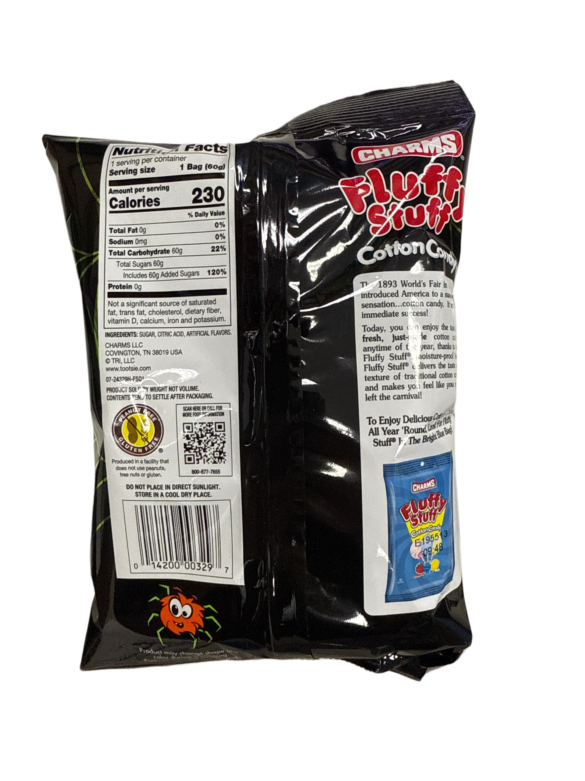 Charms Halloween Spiders Web Cotton Candy Sour Apple Flavour 60G - U.S Edition - www.Shopthatapp.com