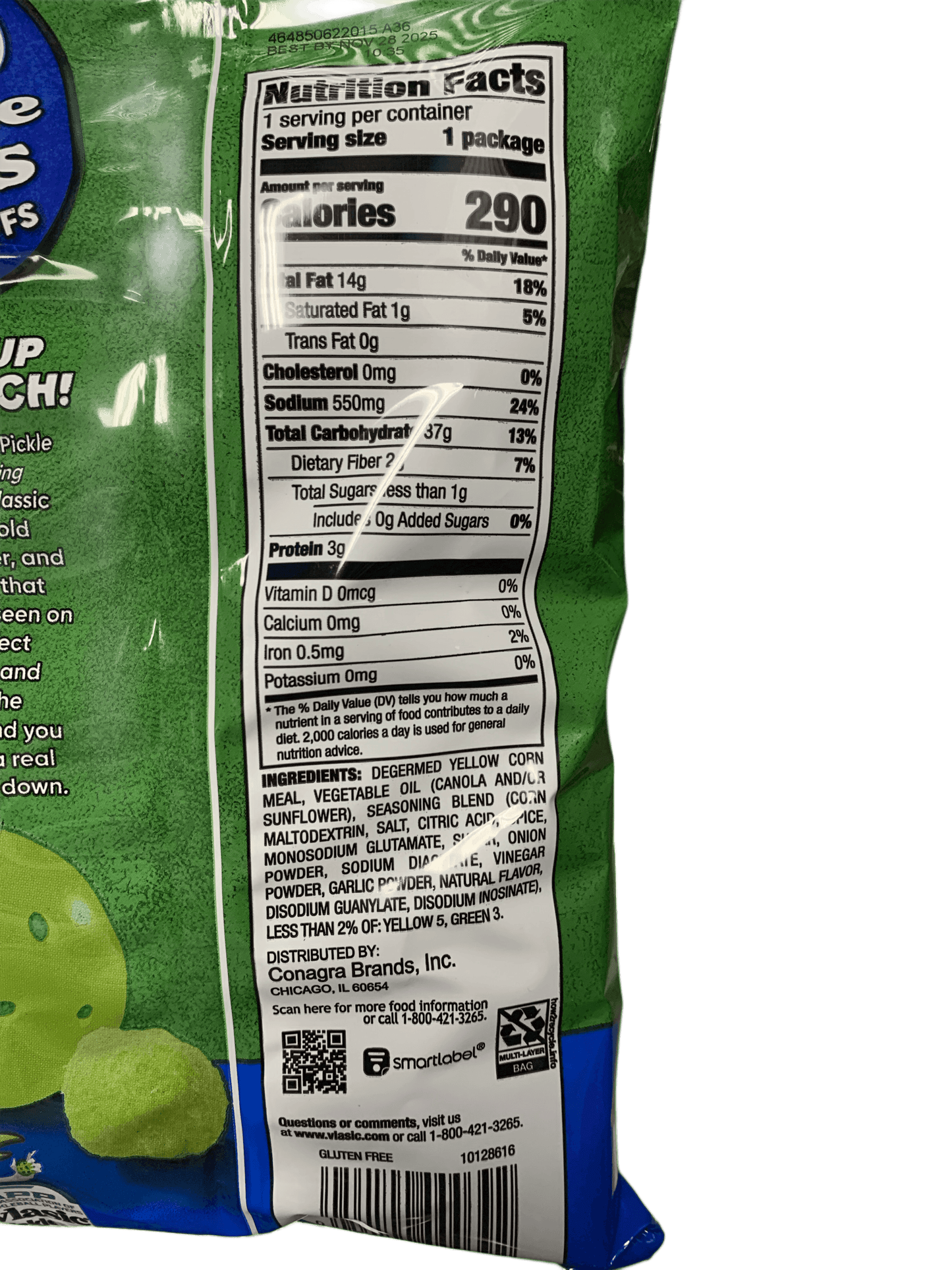 Vlasic Pickle Balls Dill Pickle Corn Puffs 56G - U.S Edition