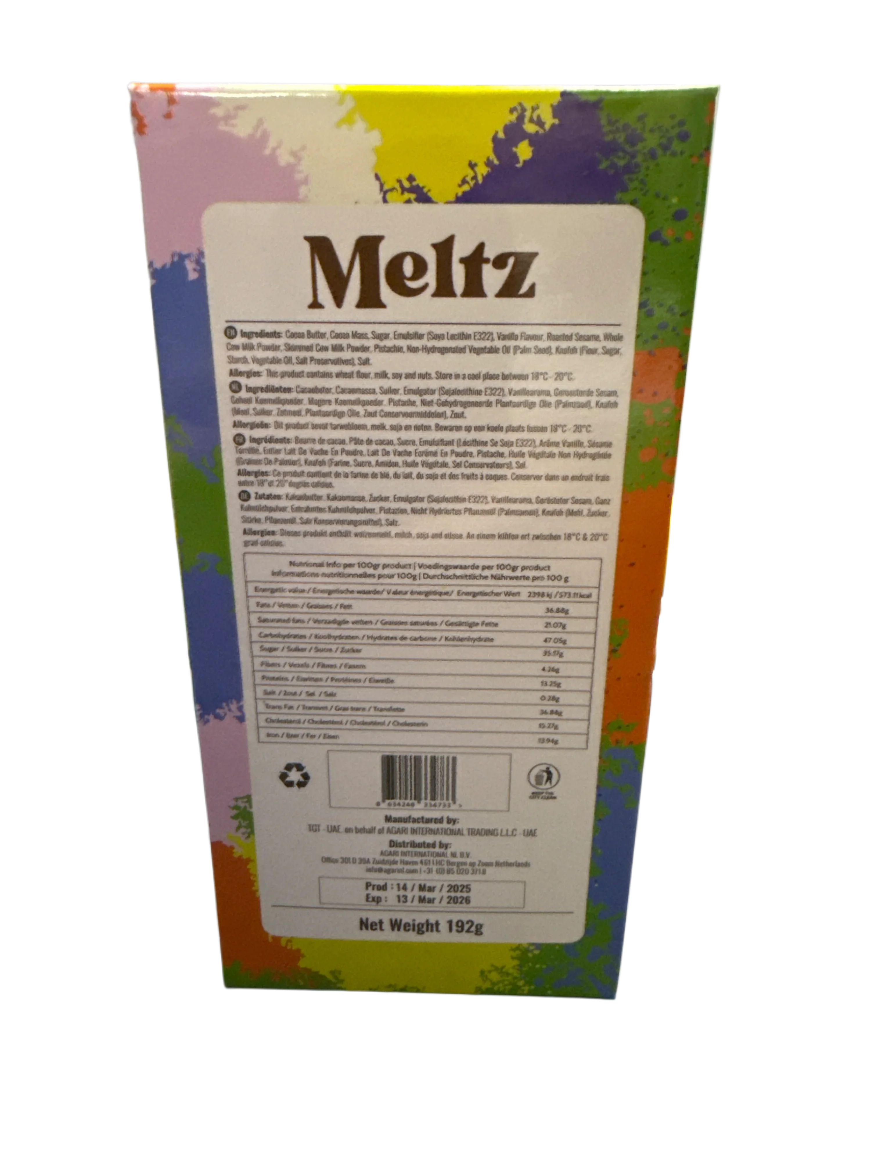 Meltz Dubai Chocolate Pistachio Knafeh Flavour 192G - Dubai Edition - www.Shopthatapp.com