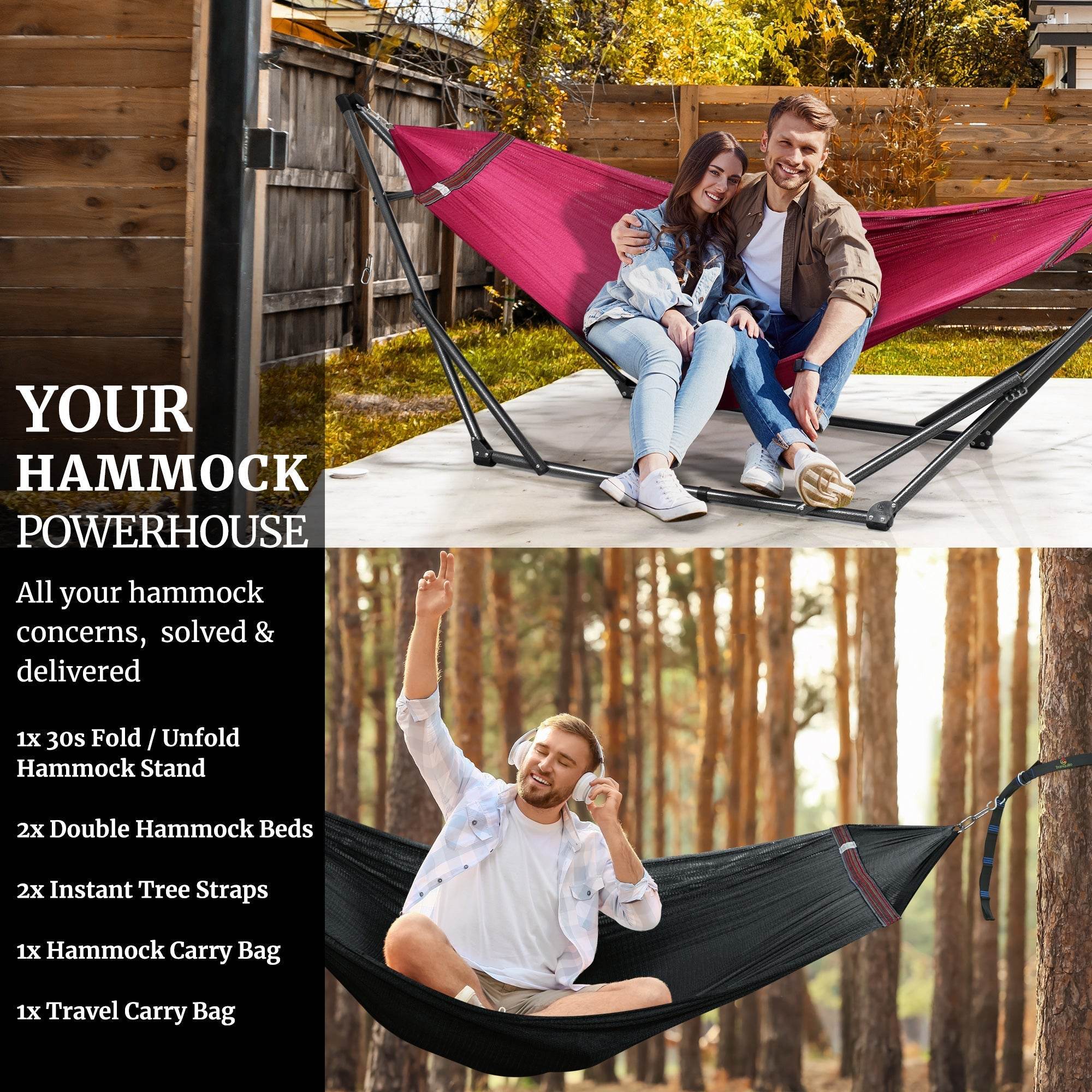 Tranquillo Comfort Set Original Hammock Stand - www.Shopthatapp.com