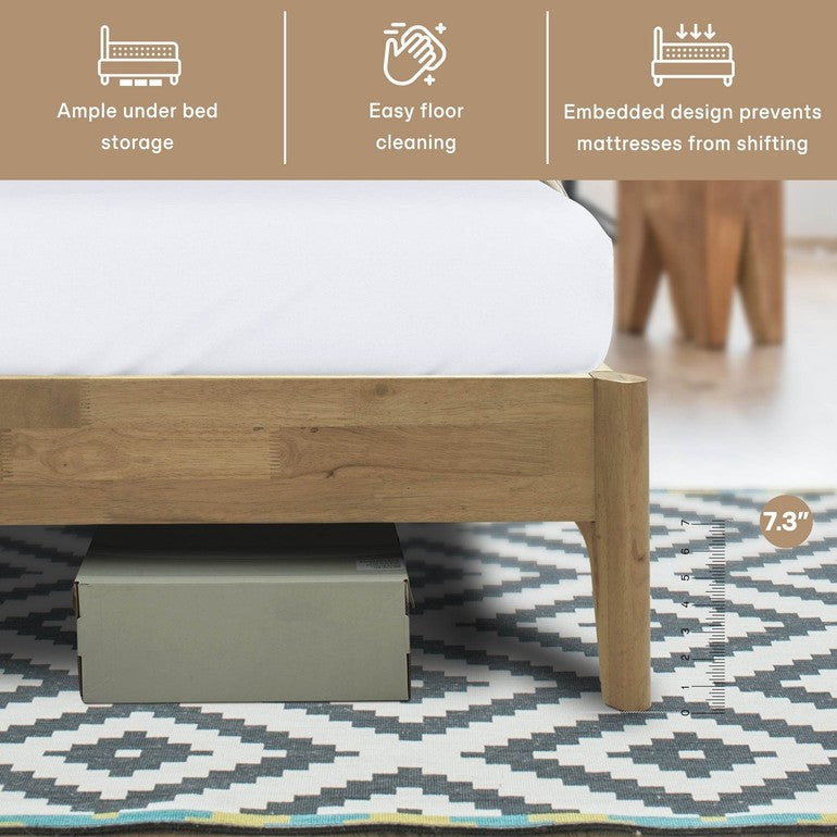 Haven Deluxe Wood Platform Bed Frame - www.Shopthatapp.com