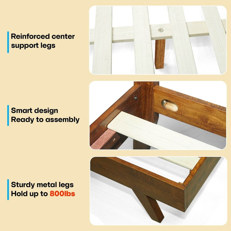 Harmony Platform Bed Frame with Headboard - www.Shopthatapp.com