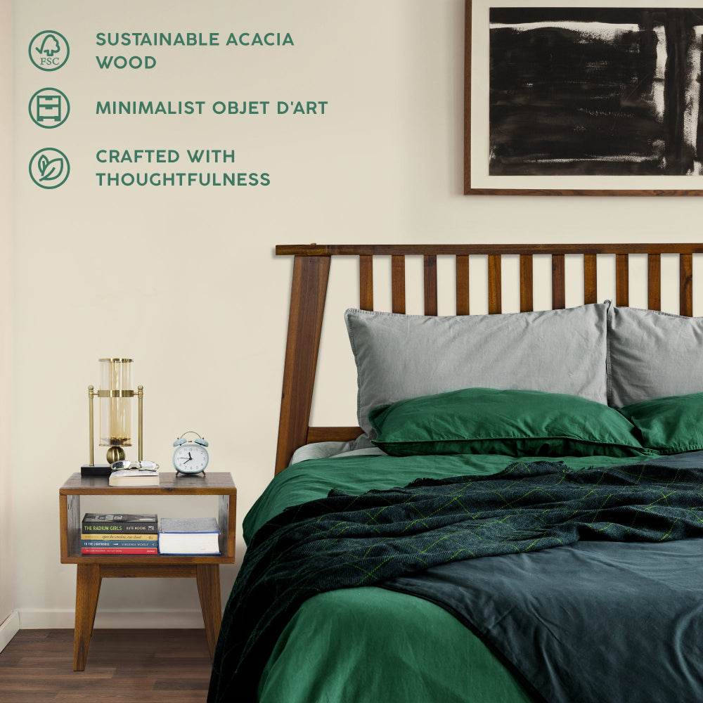 Kaylin Solid Wood Bed Frame & Nightstand Bedroom Set - www.Shopthatapp.com