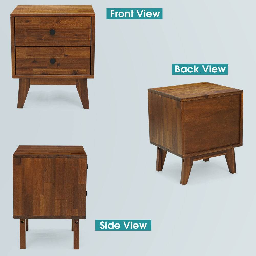 Silvia 2-Drawer Solid Wood Nightstand - www.Shopthatapp.com