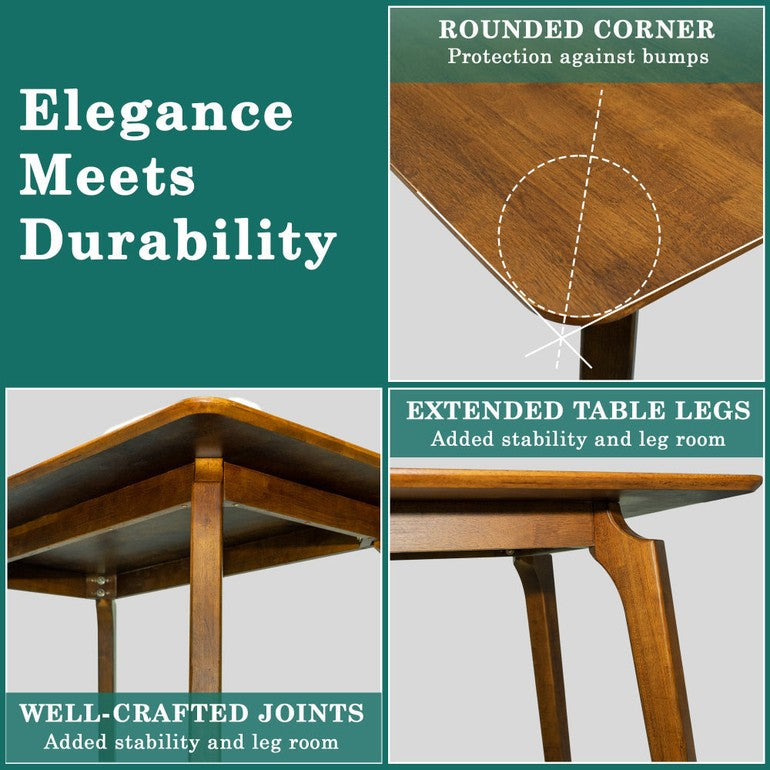 Verve 48" Solid Wood Dining Table/Kitchen Table Dining Table for 4 - www.Shopthatapp.com