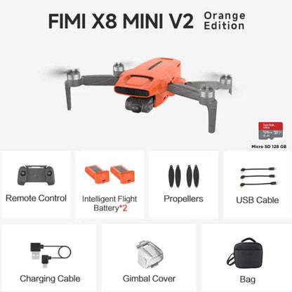 FIMI X8 MINI V2 GPS Drone with 4K Camera Professional 245g ultra-lightweight 31 Mins Flight Time 9KM Video Transmission, 3-Axis Gimbal 2 Intelligent Batteries 128GB | TUTT - www.Shopthatapp.com #