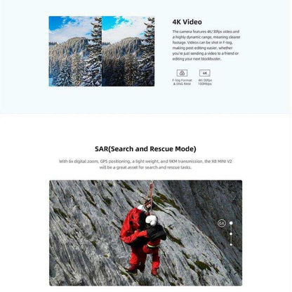 FIMI X8 MINI V2 GPS Drone with 4K Camera Professional 245g ultra-lightweight 31 Mins Flight Time 9KM Video Transmission, 3-Axis Gimbal 2 Intelligent Batteries 128GB | TUTT - www.Shopthatapp.com #