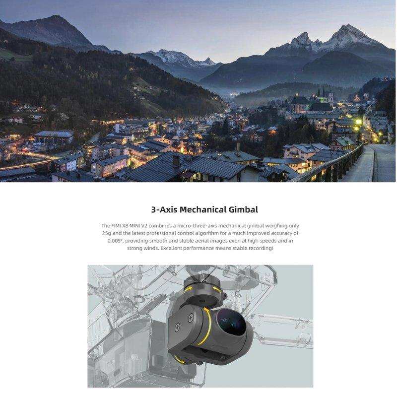 FIMI X8 MINI V2 GPS Drone with 4K Camera Professional 245g ultra-lightweight 31 Mins Flight Time 9KM Video Transmission, 3-Axis Gimbal 2 Intelligent Batteries 128GB | TUTT - www.Shopthatapp.com #
