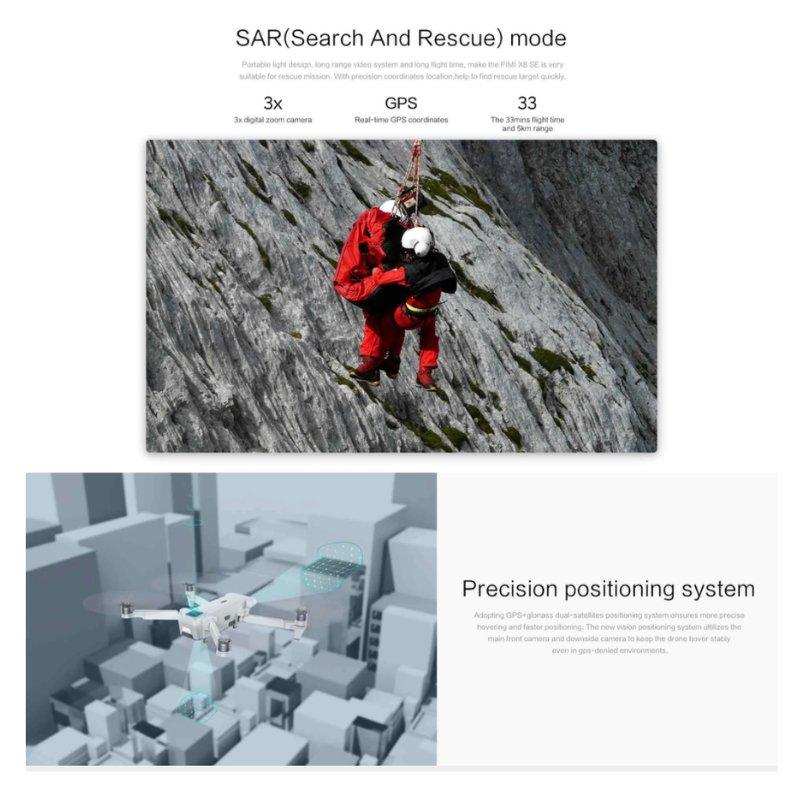 FIMI X8SE 2022 V2 Drone Camera Professional GPS 4K Foldable RC Quadcopter, 35-min Flight Time, 10km Video Transmission, Follow me, 3-Axis Gimbal (2 Batteries+Megaphone) 128GB TUTT - www.Shopthatapp.com #