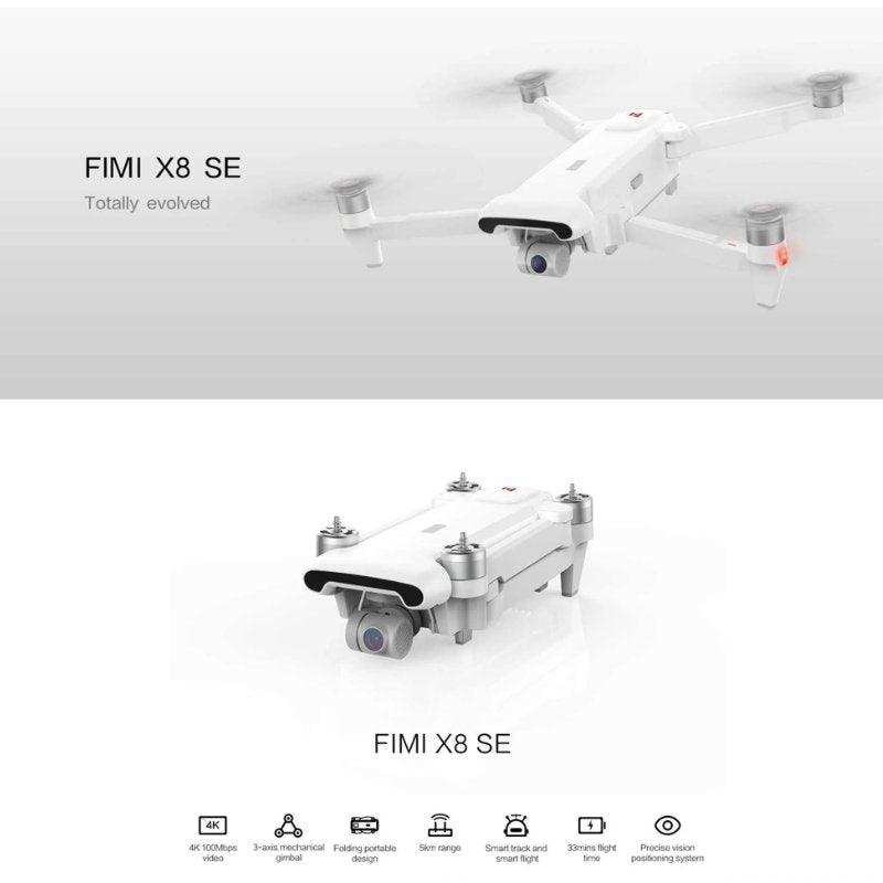 FIMI X8SE 2022 V2 Drone Camera Professional GPS 4K Foldable RC Quadcopter, 35-min Flight Time, 10km Video Transmission, Follow me, 3-Axis Gimbal (2 Batteries+Megaphone) 128GB TUTT - www.Shopthatapp.com #