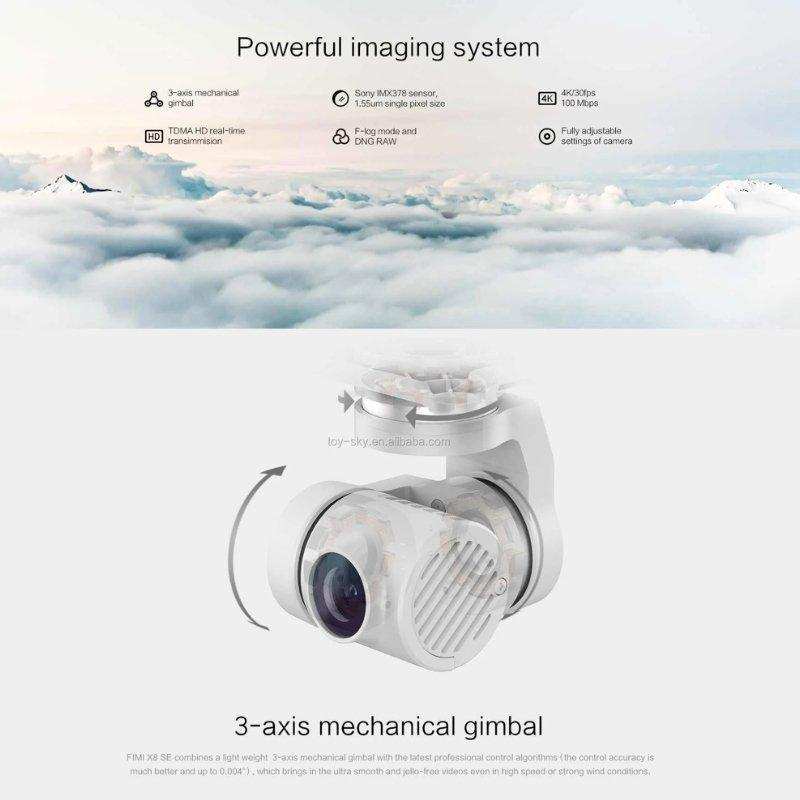 FIMI X8SE 2022 V2 Drone Camera Professional GPS 4K Foldable RC Quadcopter, 35-min Flight Time, 10km Video Transmission, Follow me, 3-Axis Gimbal (2 Batteries+Megaphone) 128GB TUTT - www.Shopthatapp.com #