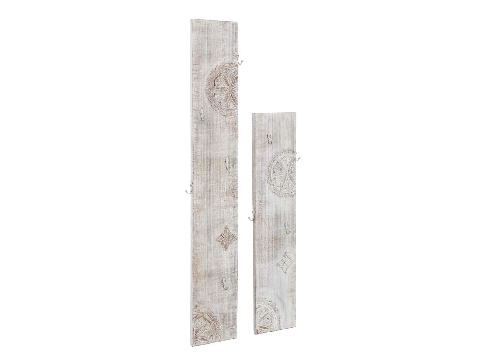 Carved Hook Board Set, Distressed lolWhite Finish - www.Shopthatapp.com