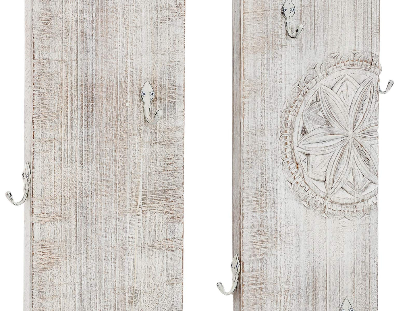 Carved Hook Board Set, Distressed lolWhite Finish - www.Shopthatapp.com