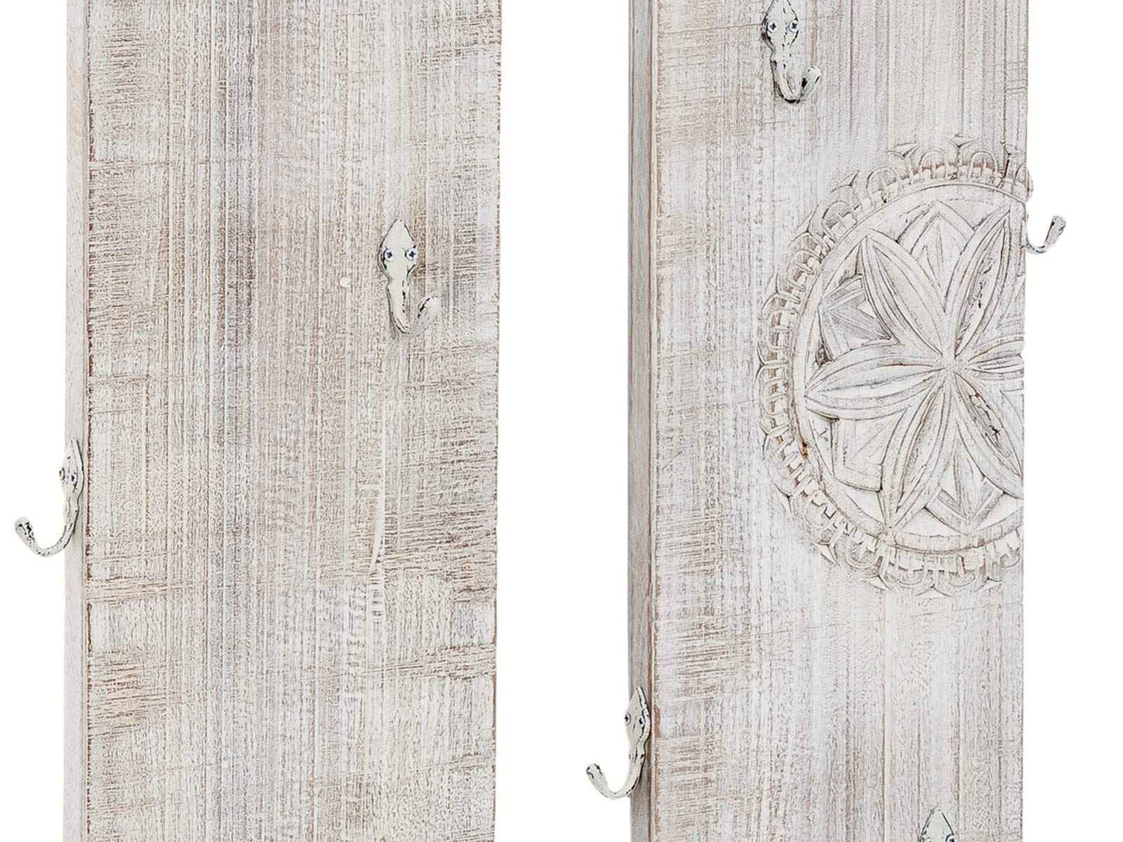 Carved Hook Board Set, Distressed lolWhite Finish - www.Shopthatapp.com