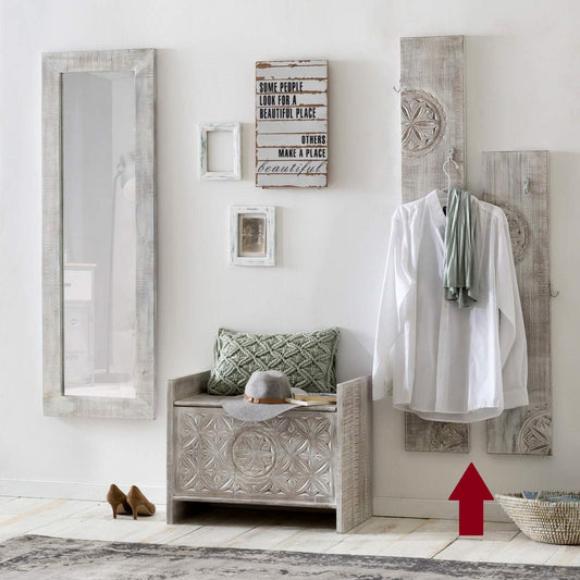 Carved Hook Board Set, Distressed lolWhite Finish - www.Shopthatapp.com