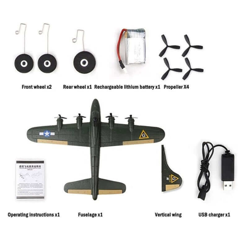 FX817 B17 RC Airplane - 2.4GHz Glider Fixed-Wing Remote Control Plane Toy - www.Shopthatapp.com #