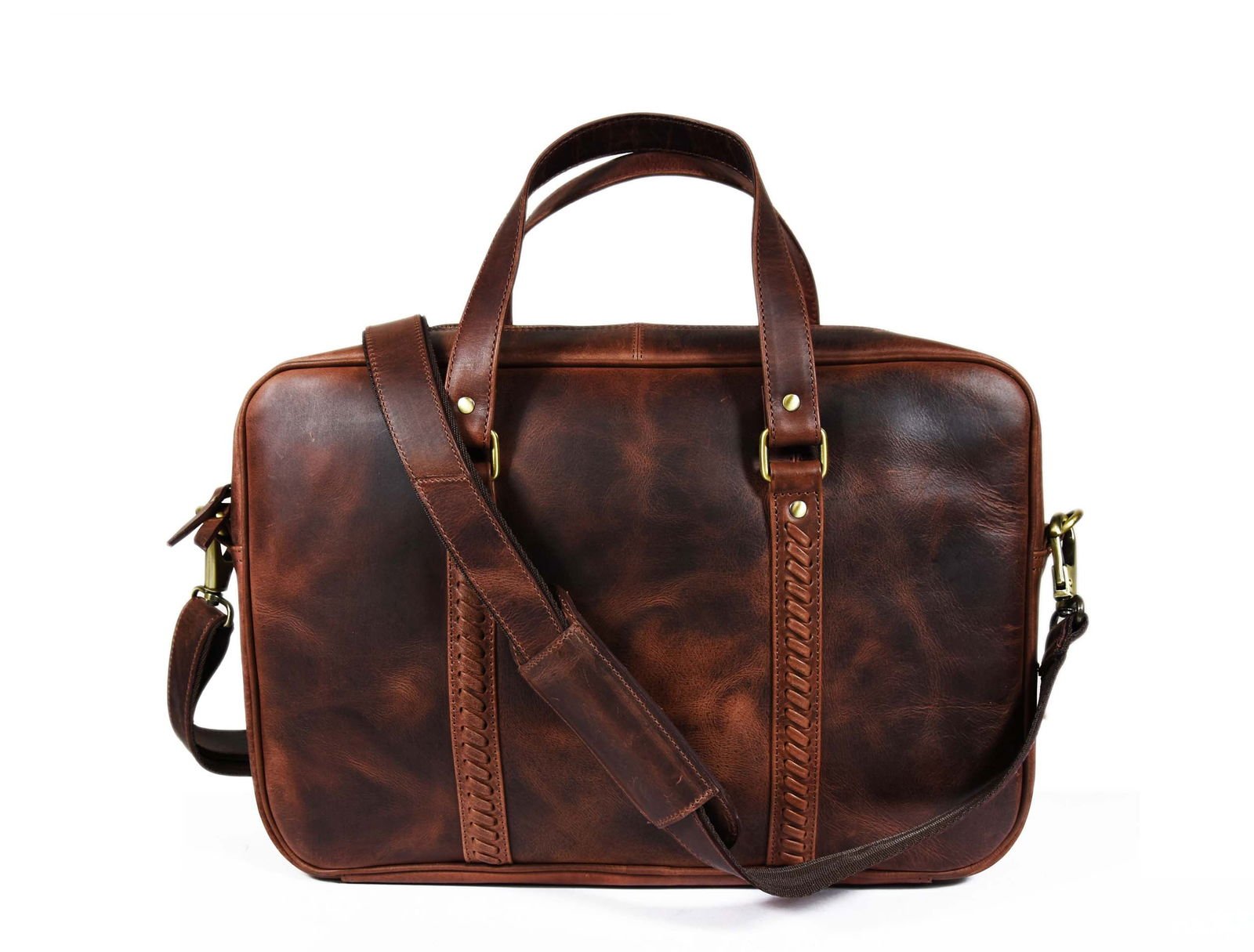 Fairfield Leather Briefcase - Walnut - www.Shopthatapp.com #