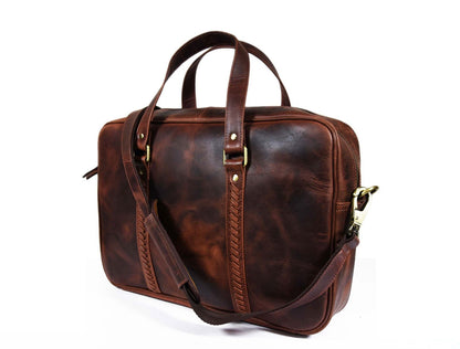 Fairfield Leather Briefcase - Walnut - www.Shopthatapp.com #