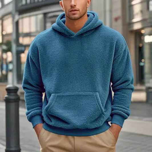 Fall Winter Fleece Plush thick Hoodie Pullover tops for men - www.Shopthatapp.com #