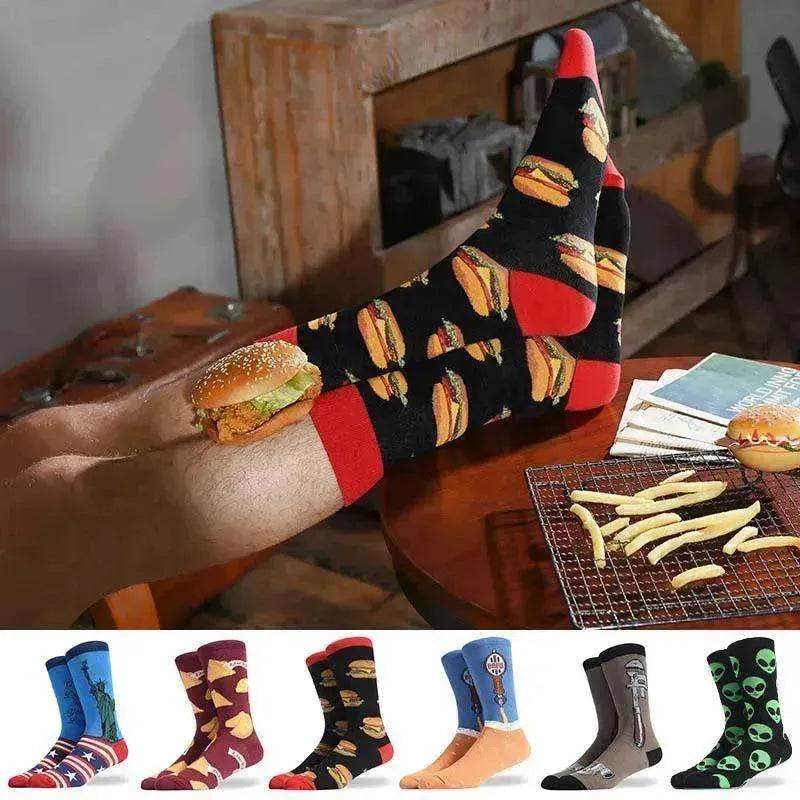 Fashion Creative Hamburger Pizza Alien Men Socks Cute Series - www.Shopthatapp.com