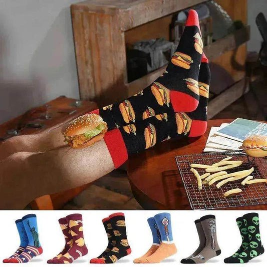 Fashion Creative Hamburger Pizza Alien Men Socks Cute Series - www.Shopthatapp.com