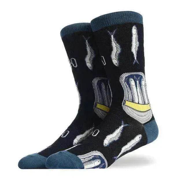 Fashion Creative Hamburger Pizza Alien Men Socks Cute Series