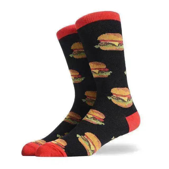 Fashion Creative Hamburger Pizza Alien Men Socks Cute Series
