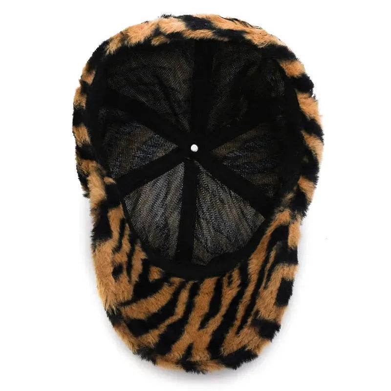 Fashion Leopard Fleece Baseball All-matching Peaked Cap - www.Shopthatapp.com #