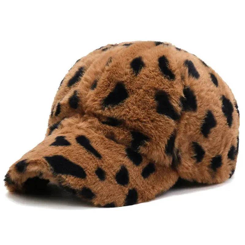Fashion Leopard Fleece Baseball All-matching Peaked Cap - www.Shopthatapp.com #