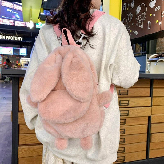 Fashion Mini Small Plush Cute Bunny Backpack for Girls - www.Shopthatapp.com #
