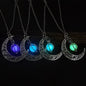Fashion Moon Natural Glowing Stone Healing Necklace Women Gift Charm Luminous Pendant Necklace Jewelry - www.Shopthatapp.com