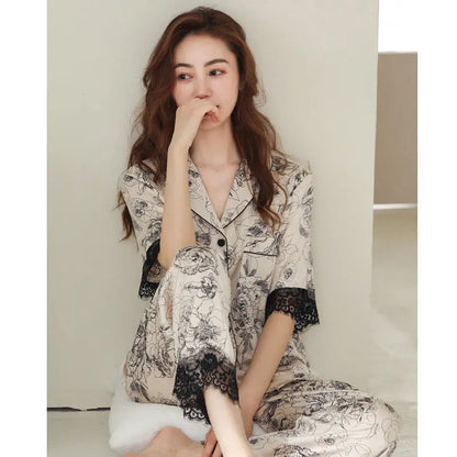 Fashion New Silk Pajamas For Women - www.Shopthatapp.com #