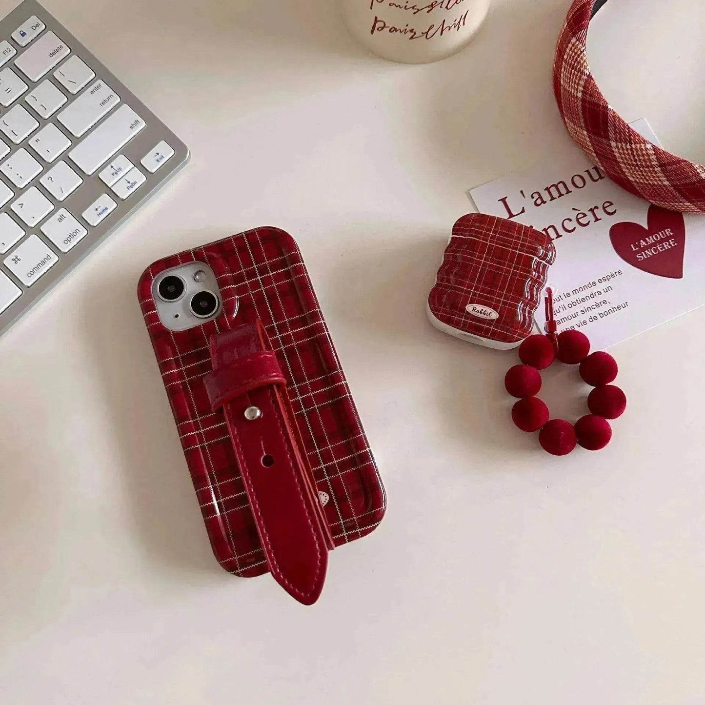 Fashion New Year Wine Red Plaid Phone Case - www.Shopthatapp.com