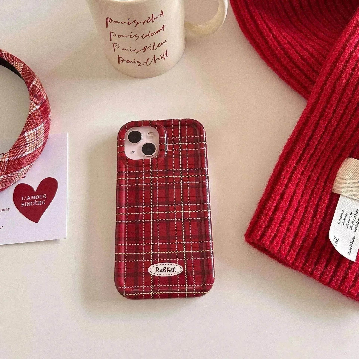 Fashion New Year Wine Red Plaid Phone Case - www.Shopthatapp.com
